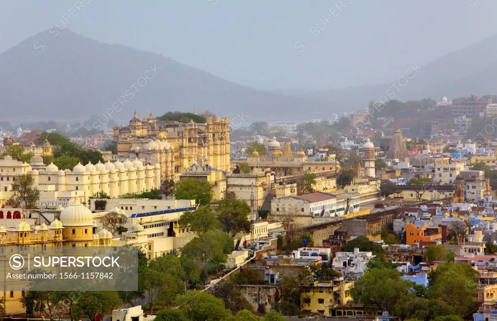 City Palace and skyline of Udaipur,Udaipur, Rajasthan, india