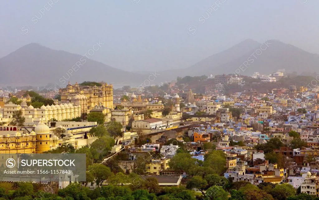 City Palace and skyline of Udaipur,Udaipur, Rajasthan, india