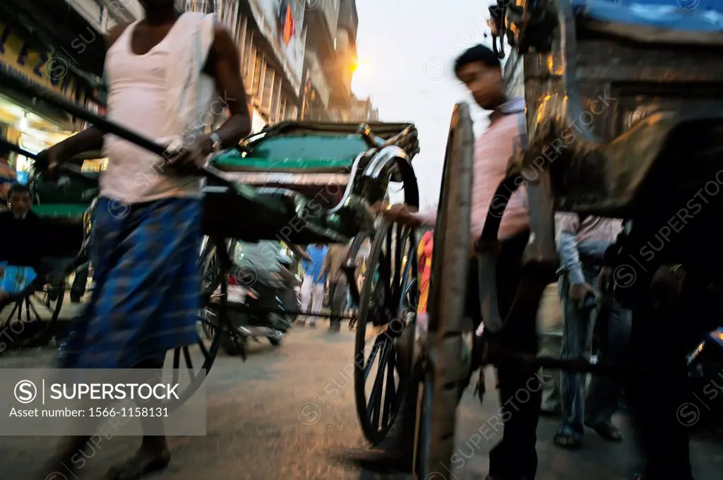 Rickshaws, Kolkata, India, Ganges River.