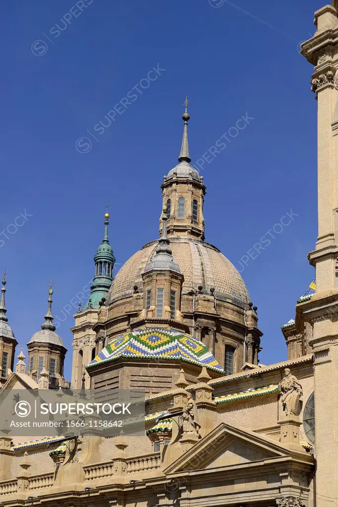 Detail of the Basilica del Pilar, Zaragoza, Spain