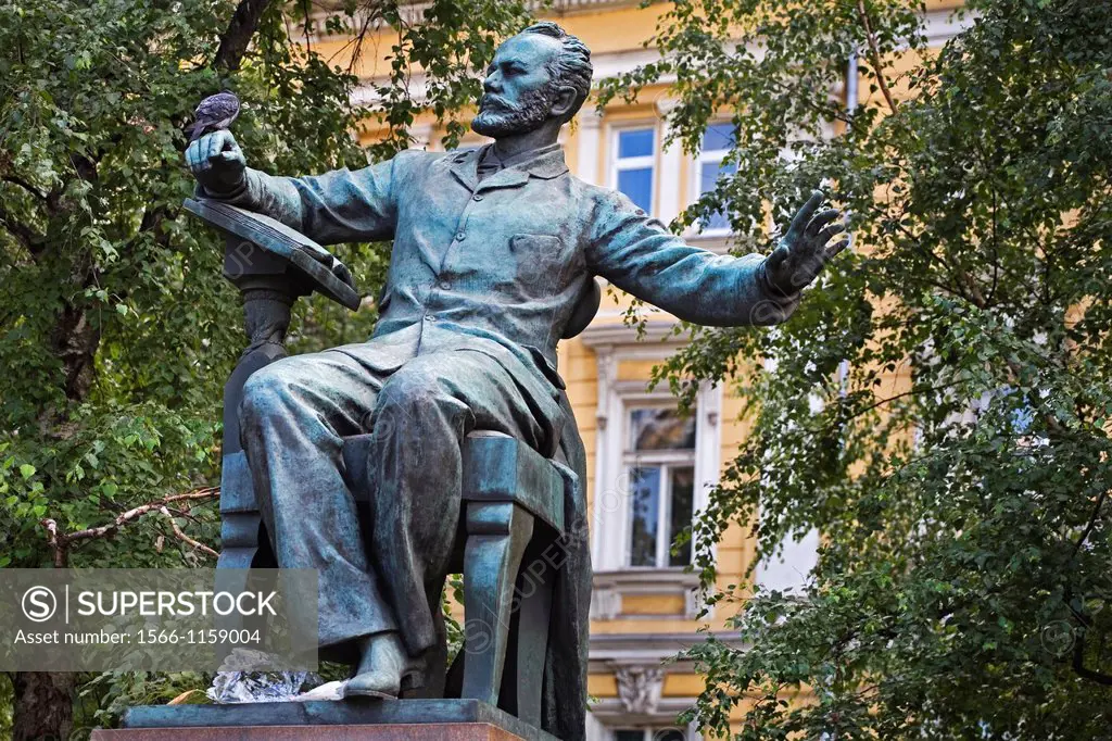 Tchaikovsky monument in front of the Moscow Conservatory, Moscow, Russia