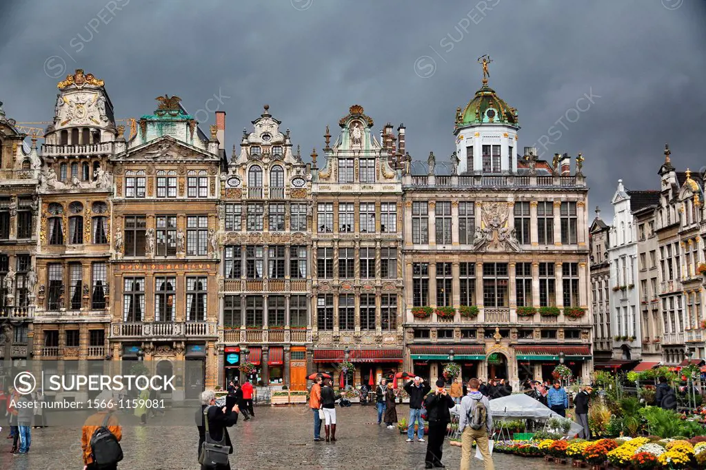 Guild houses on Grote Markt square, Grand Place square, Brussels, Belgium