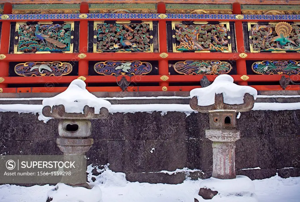 Detail of Toshogu Shinto shrine, Nikko, Japan