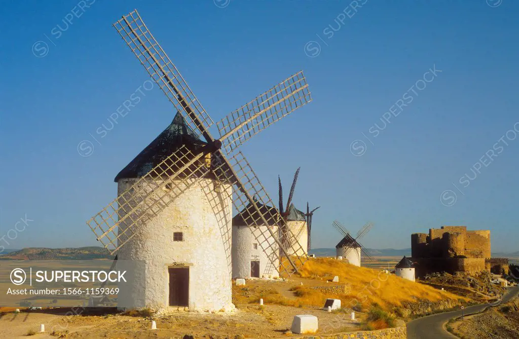 Windmills, Consuegra, province of Toledo,Castilla La Mancha,the route of Don Quixote, Spain