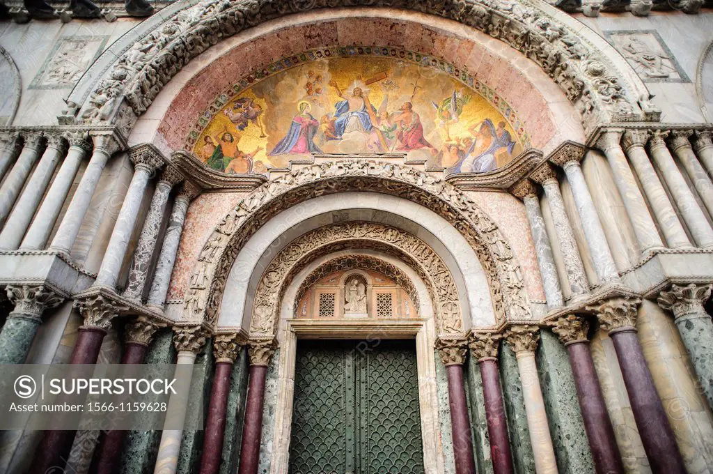 Main entrance of the St  Mark´s Basilica, Venice, Italy