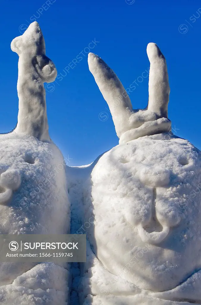 Sapporo snow festival,snow sculptures,Odori Park, Sapporo, Hokkaido, Japan
