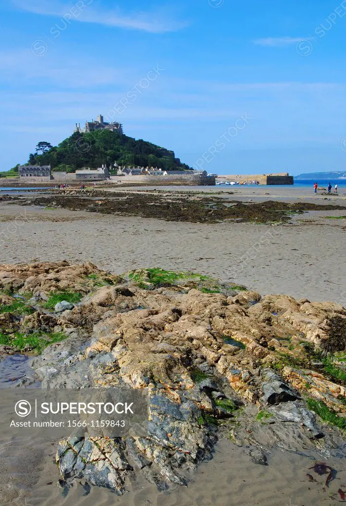 the historic castle on st michaels mount at marazion near penzance in cornwall, england, uk