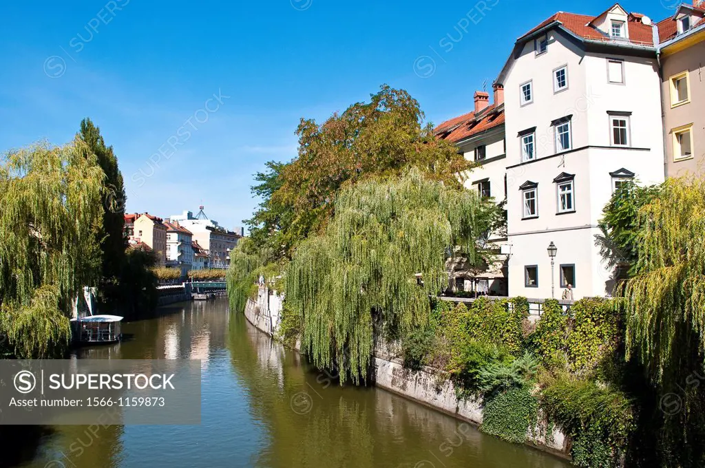River Ljubljanica, Old town, Ljubljana, Slovenia