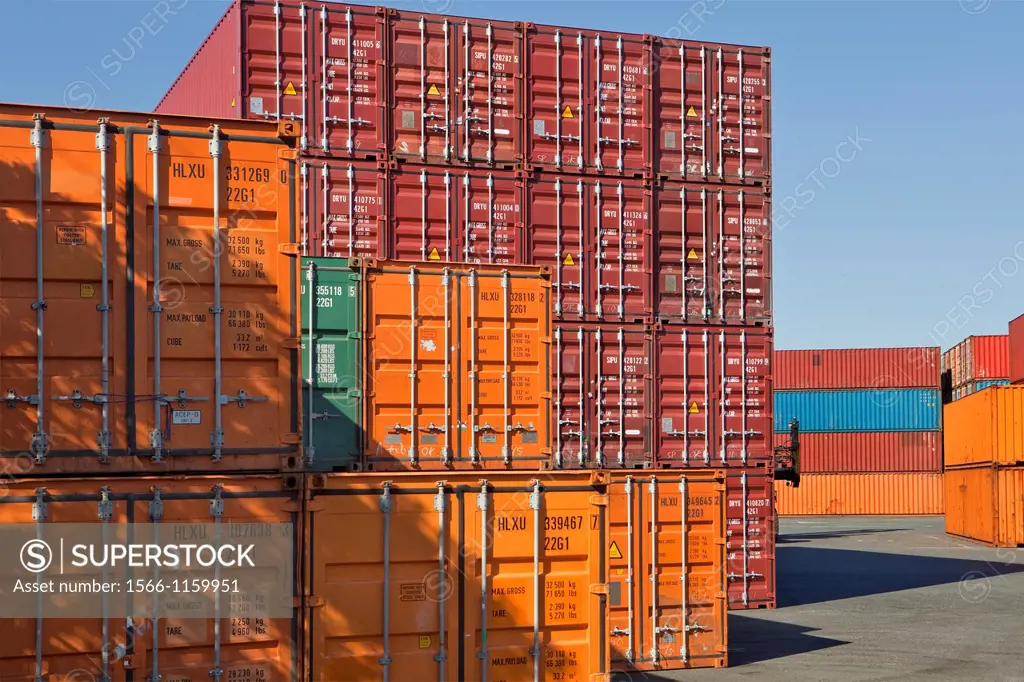 Stacked shipping containers-port-Yokohama-Japan