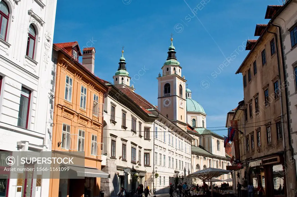 Cathedral of St Nicholas, Cyril Methodius Square, Old town, Ljubljana, Slovenia