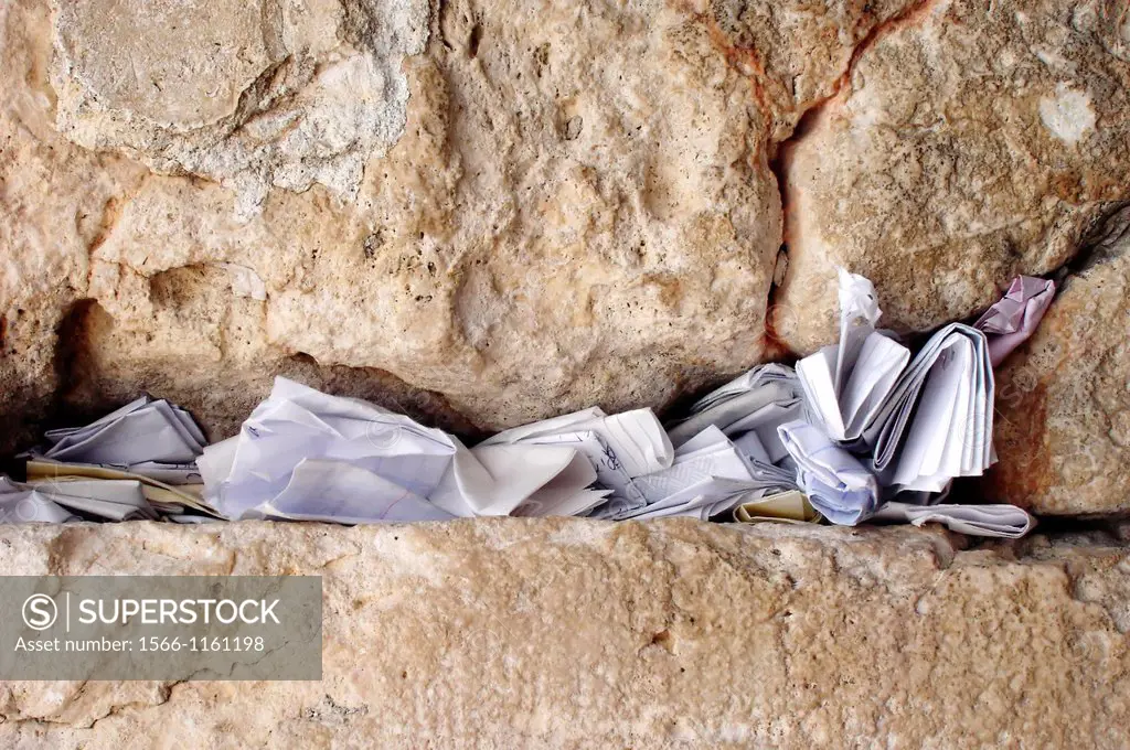 Notes to God in the Western Wall in Jerusalem, Israel
