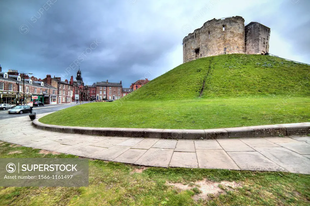 Clifford´s Tower, York castle, York, North Yorkshire, England, UK