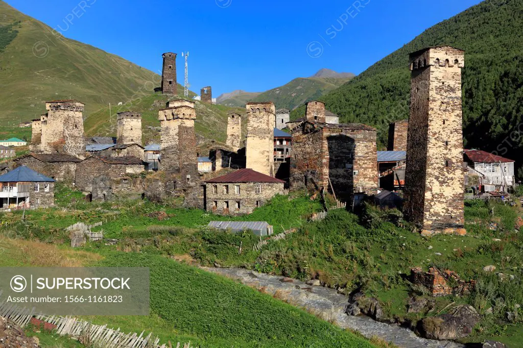 Village near Shkhara peak 5068 m, Ushghuli community, Upper Svanetia, Georgia
