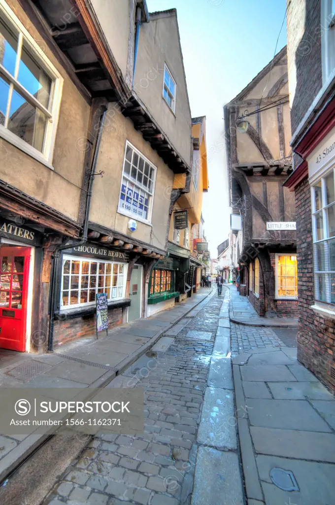 The Shambles, a medieval street, York, North Yorkshire, England, UK