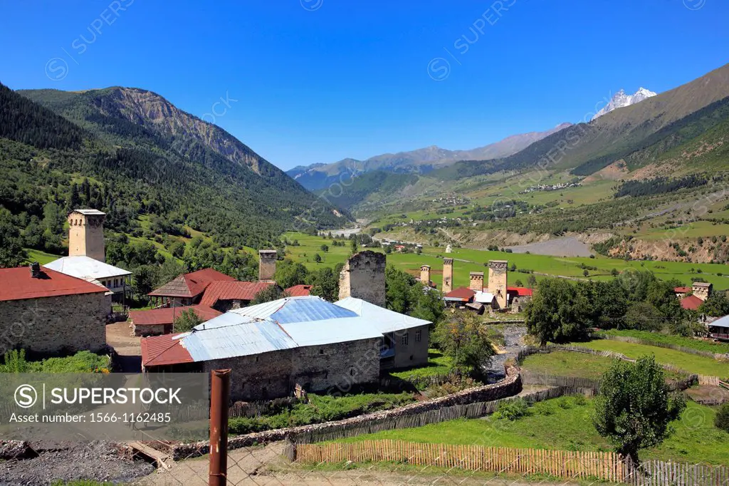 Mountain village Chvabiani, Muzhali community, Upper Svanetia, Georgia