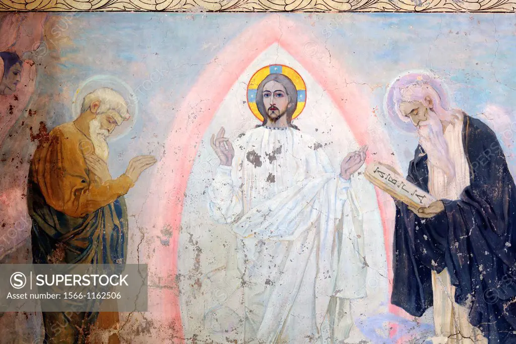 Mural painting by Milhail Nesterov, Church of St  Alexander Nevsky 1902, Akhali Zarzma, Abastumani, Samtskhe-Javakheti, Georgia