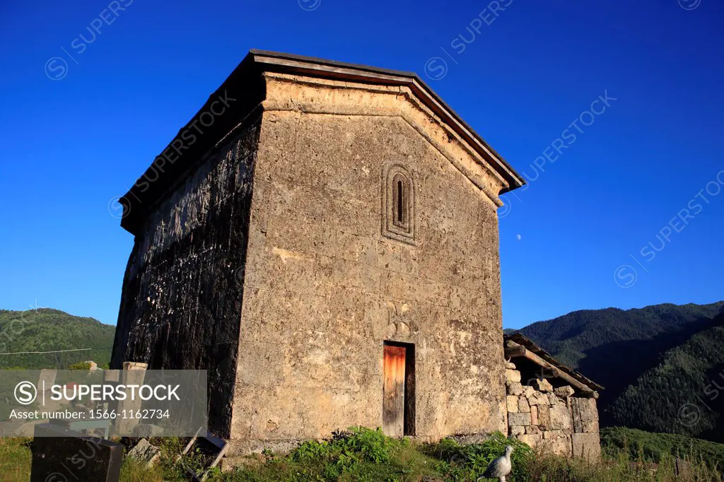 Rural church, Matskhvarishi, Latali community, Upper Svanetia, Georgia