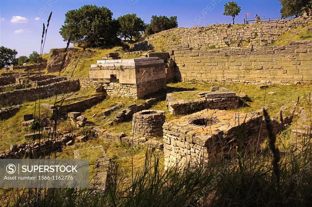 Sanctuary at Troy / Truva, Turkey. (Ancient Greek: Ilion or Ilios and Troia, Latin: Troia and Ilium, Hittite: Wilusa or Truwisa, Turkish: Truva) was a...