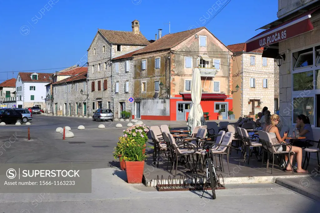Street cafe, Stari Grad, Island of Hvar, Dalmatian coast, Croatia