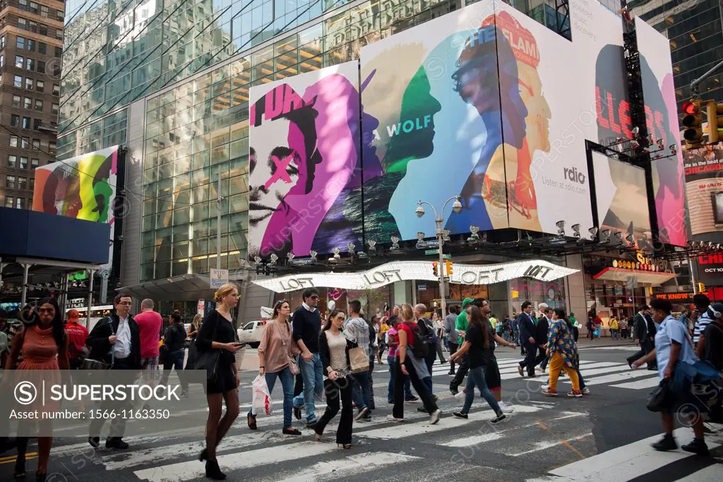 A billboard in Times Square in New York advertises the Rdio streaming music service Media reports indicate that Microsoft is currently in talks to acq...