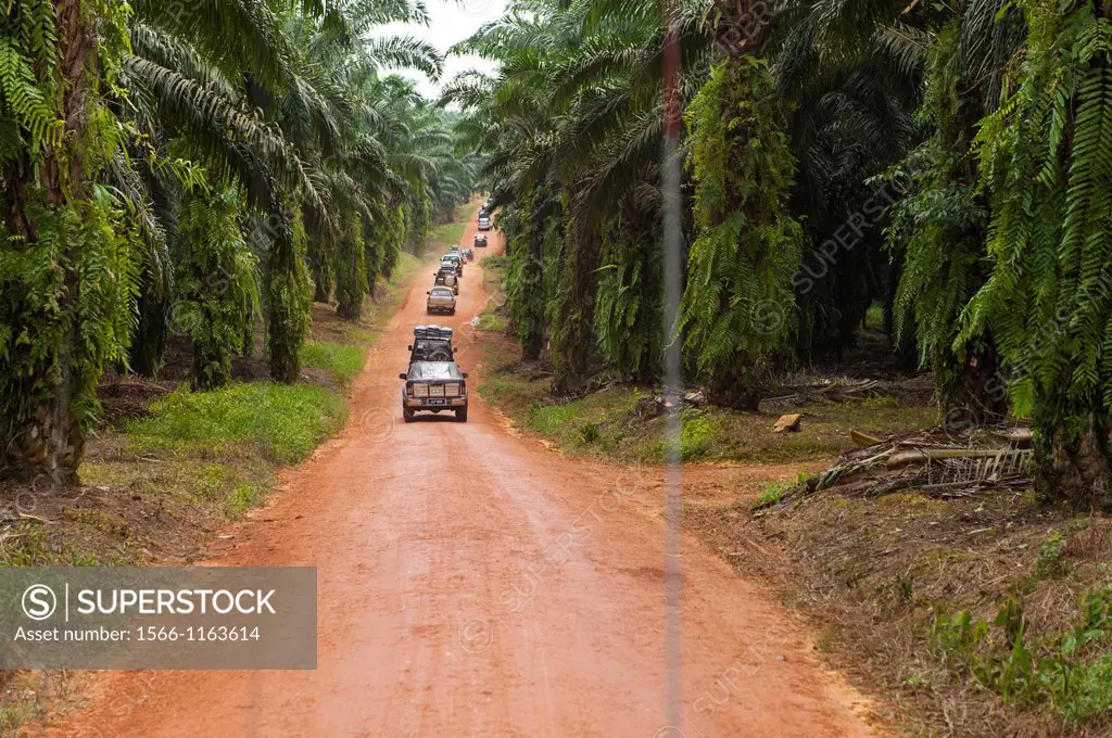 A caravan SUVs driving on a dirt road during The Kembara Mahkota Johor is an annual royal motorcycle tour program held by the state government of Joho...
