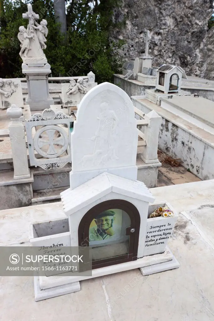 Cuba, Havana, Vedado, Necropolis Cristobal Colon cemetery, grave of Ibrahim Ferrer, one time popular singer of the Buena Vista Social Club