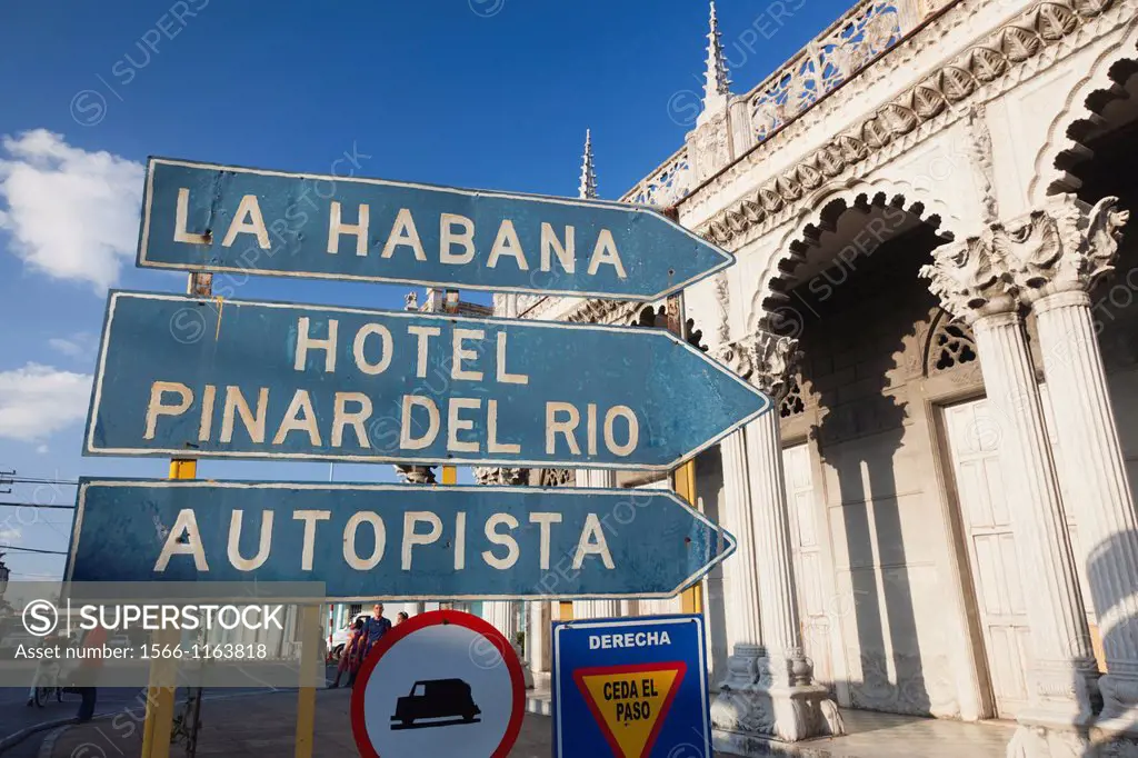 Cuba, Pinar del Rio Province, Pinar del Rio, road sign