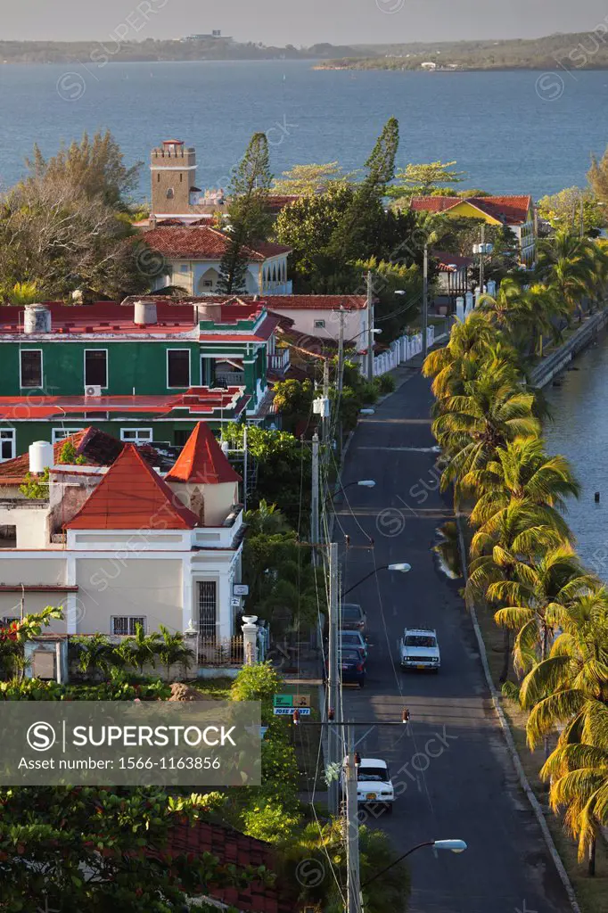 Cuba, Cienfuegos Province, Cienfuegos, Punta Gorda, elevated view of Punta Gorda point