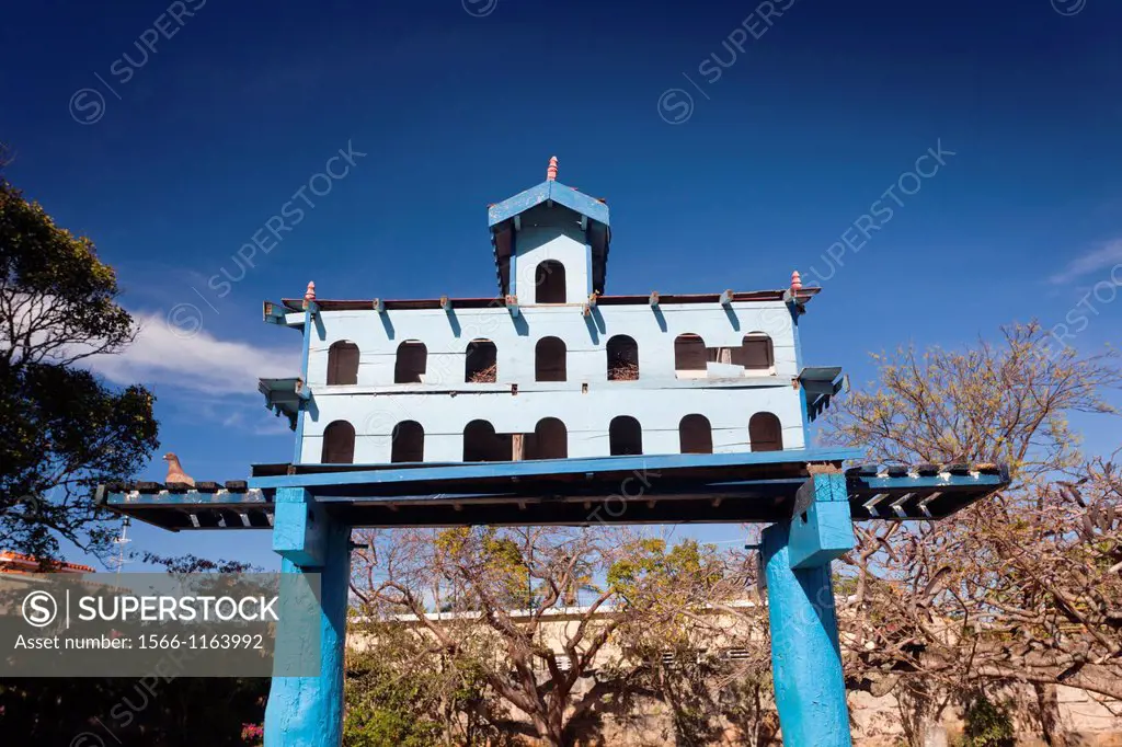 Cuba, Matanzas Province, Varadero, Parque Josone park, birdhouse