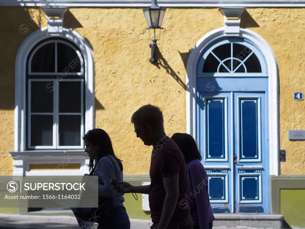 Building facades in Old City in Tallin, Estonia