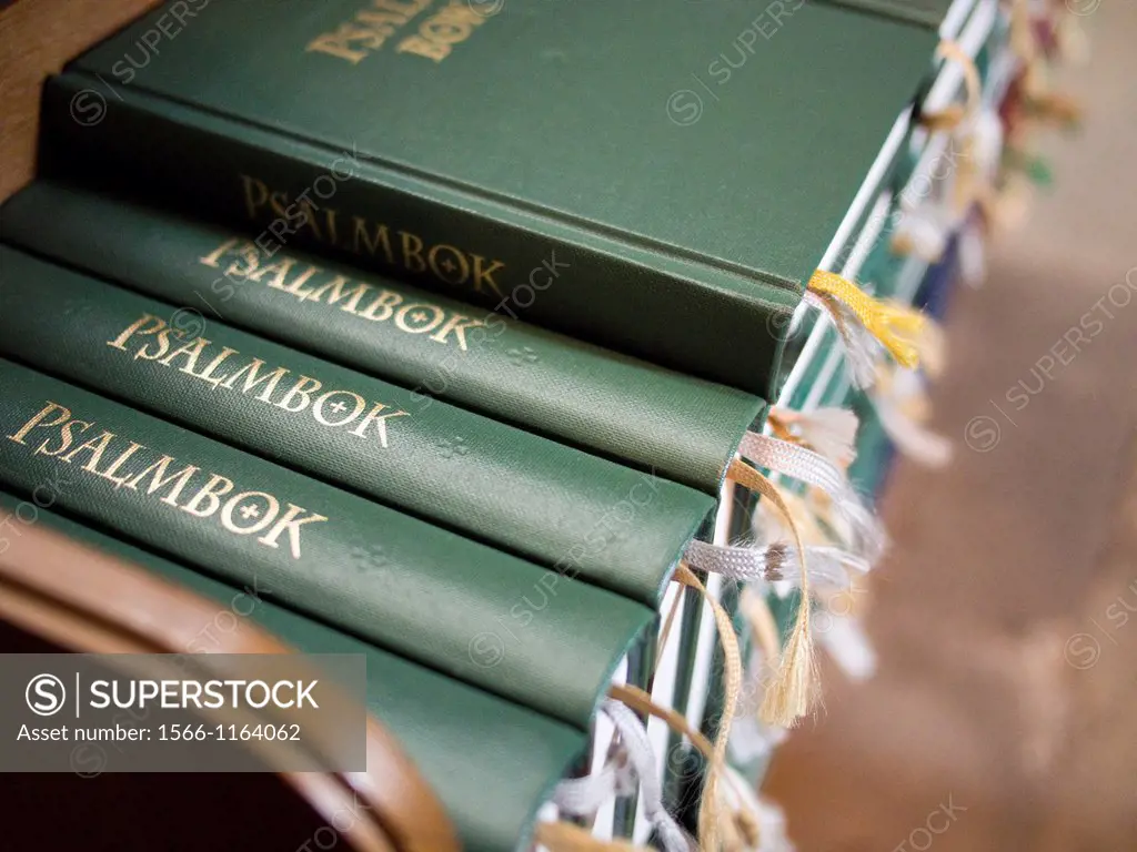 Books for worhsip services in church in Turku, Finland