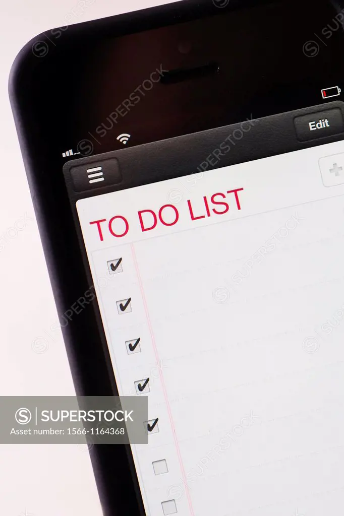 To Do List on smart phone app