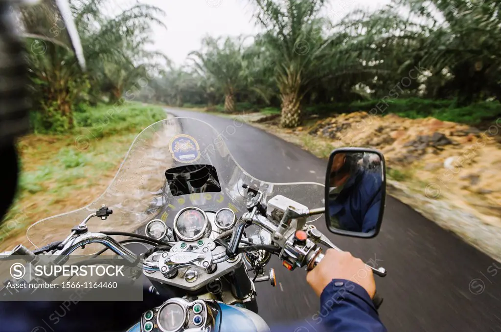View from a motorcycle during The Kembara Mahkota Johor, an annual royal motorcycle tour program held by the state government of Johor, Malaysia under...