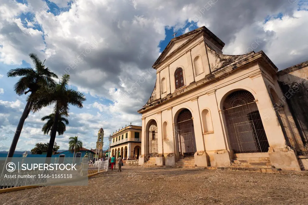 Cuba, Sancti Spiritus Province, Trinidad, Iglesia Parroquial de la Santisima Trinidad, Holy Trinity Church, late afternoon