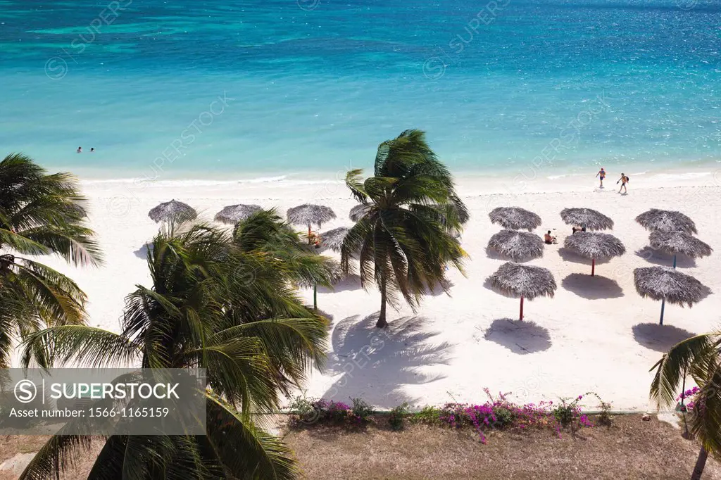 Cuba, Sancti Spiritus Province, Trinidad, Playa Ancon beach, elevated view