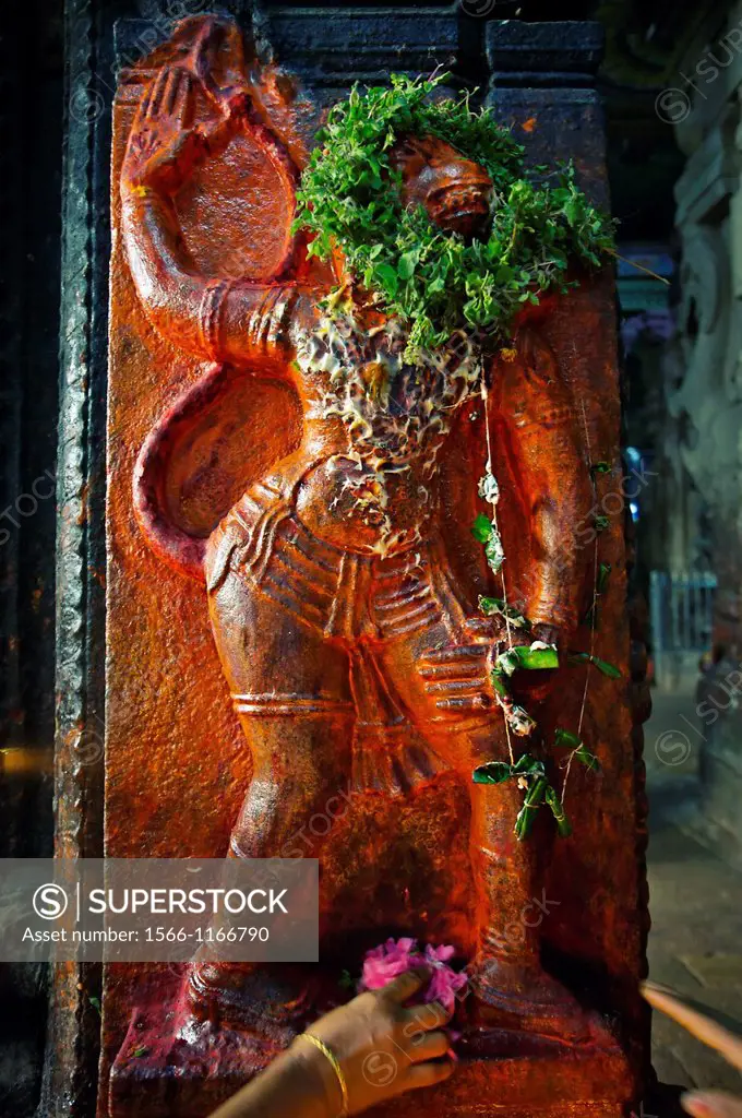 Hanuman God  Sri Meenakshi temple, Madurai, Tamil Nadu, India.