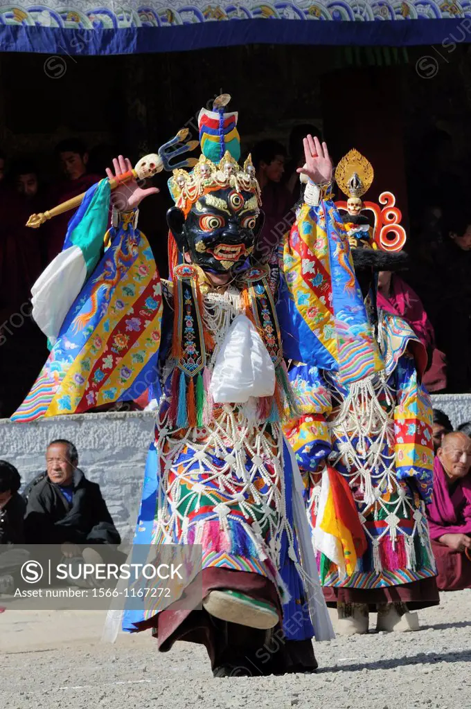 China, Gansu, Amdo, Xiahe, Monastery of Labrang Labuleng Si, Losar New Year festival, Cham Dance