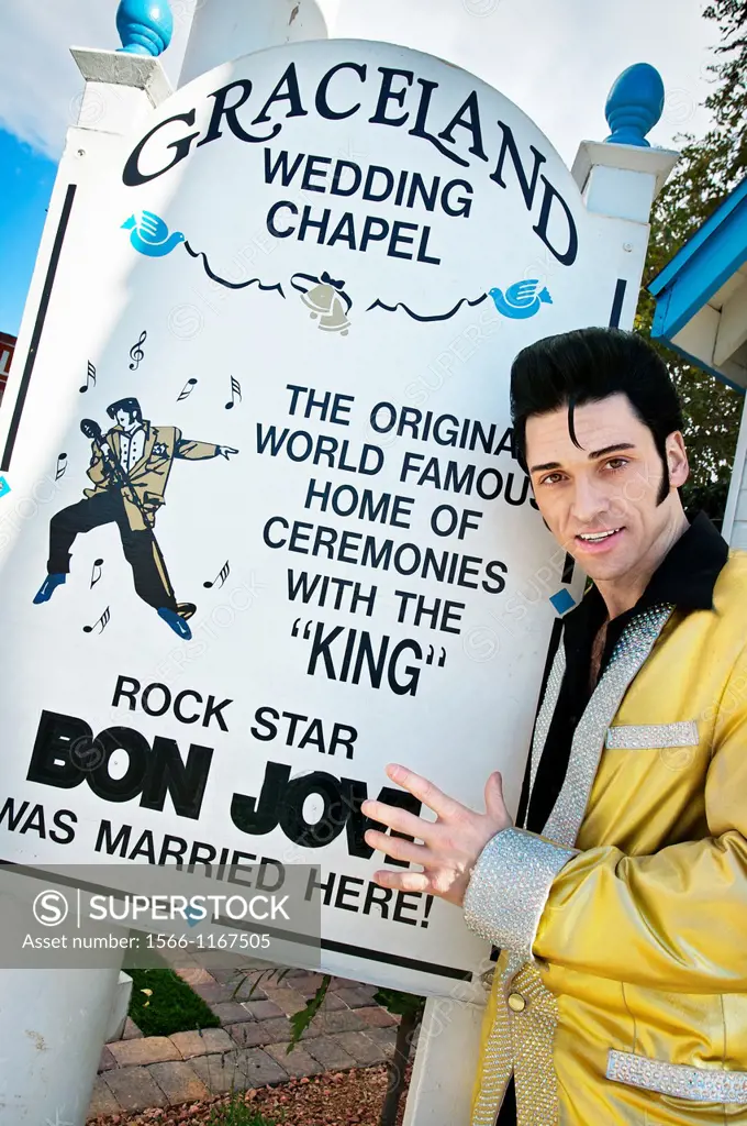 Elvis akile, Wedding Chapel, Las Vegas, Nevada, USA.