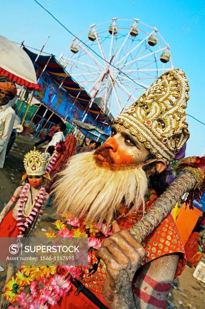 Hanuman monkey god, Pushkar camel fair  Pushkar  Rajasthan  India  Asia.