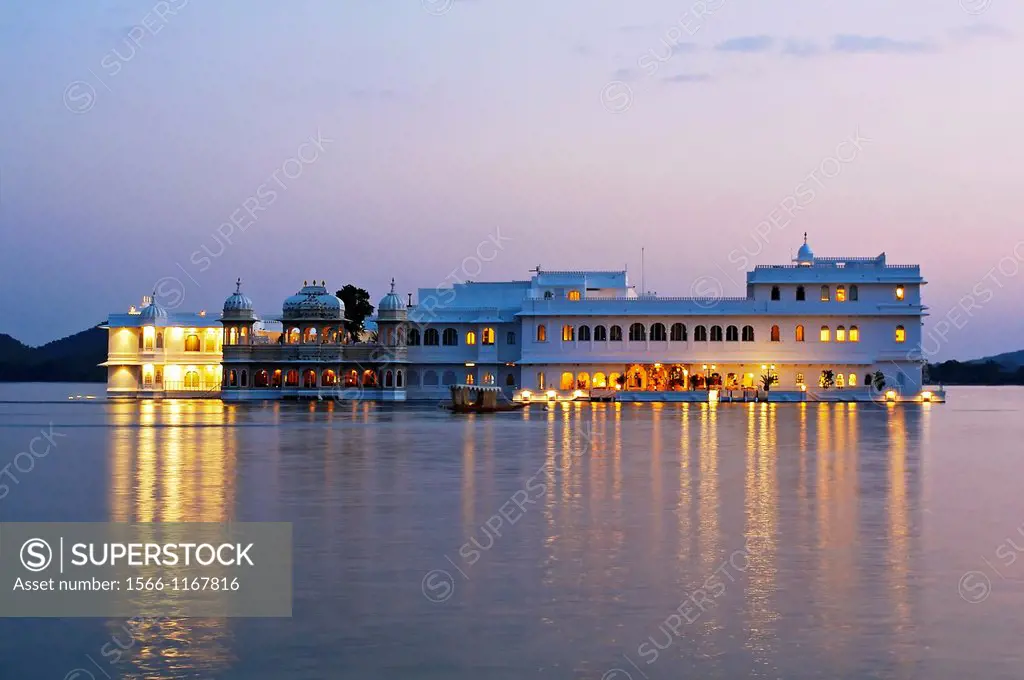 The Lake Palace Hotel, Lake Pichola  Udaipur  Rajasthan  India.