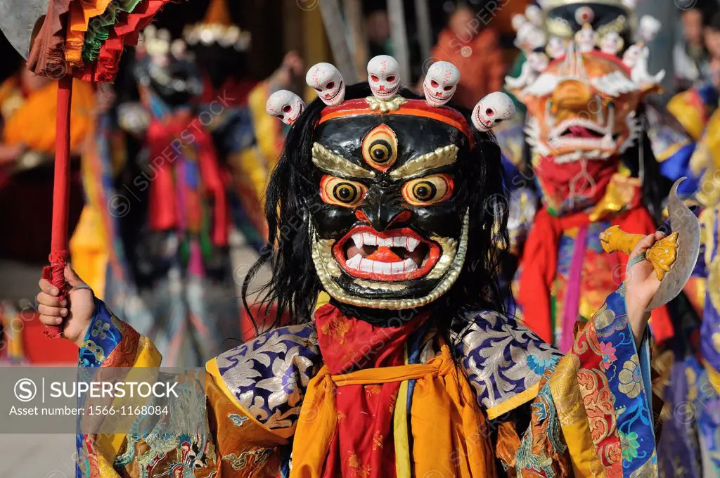 China, Qinghai, Amdo, Tongren Rebkong, Monastery of Gomar Guomari Si, Losar New Year festival, Cham Dance