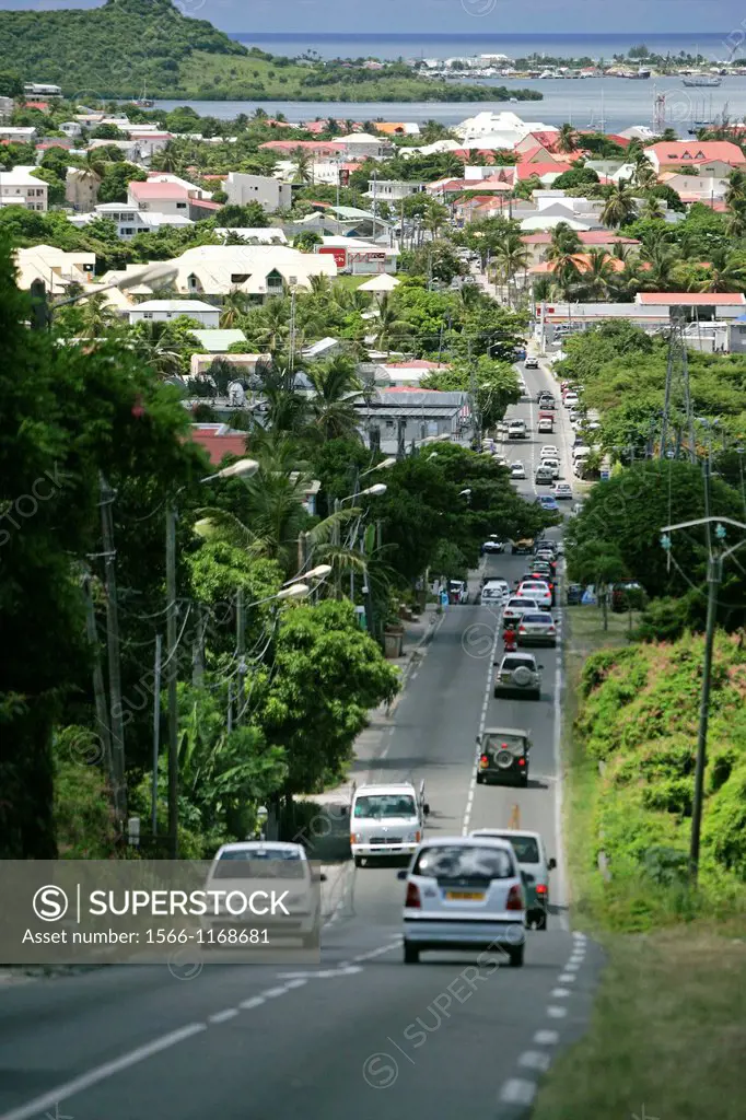 Main road to Marigot capital of French side of St Martin