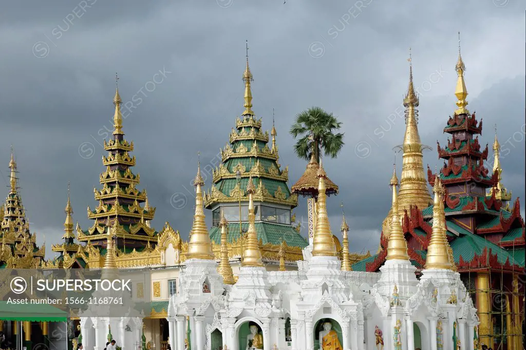 The Shwedagon Pagoda officially titled Shwedagon Zedi Daw also known as the Great Dagon Pagoda and the Golden Pagoda, is a 99 metres  325ft  gilded p...