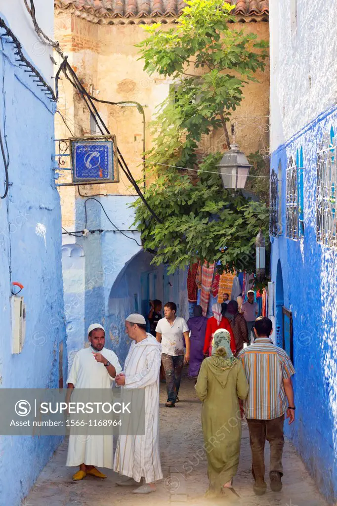 Chefchaouen, Morocco  Typical scene in the medina