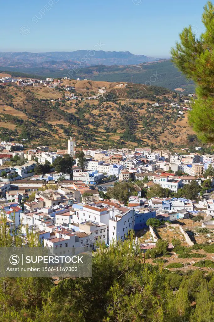 Chefchaouen, Morocco  Overall view of the town