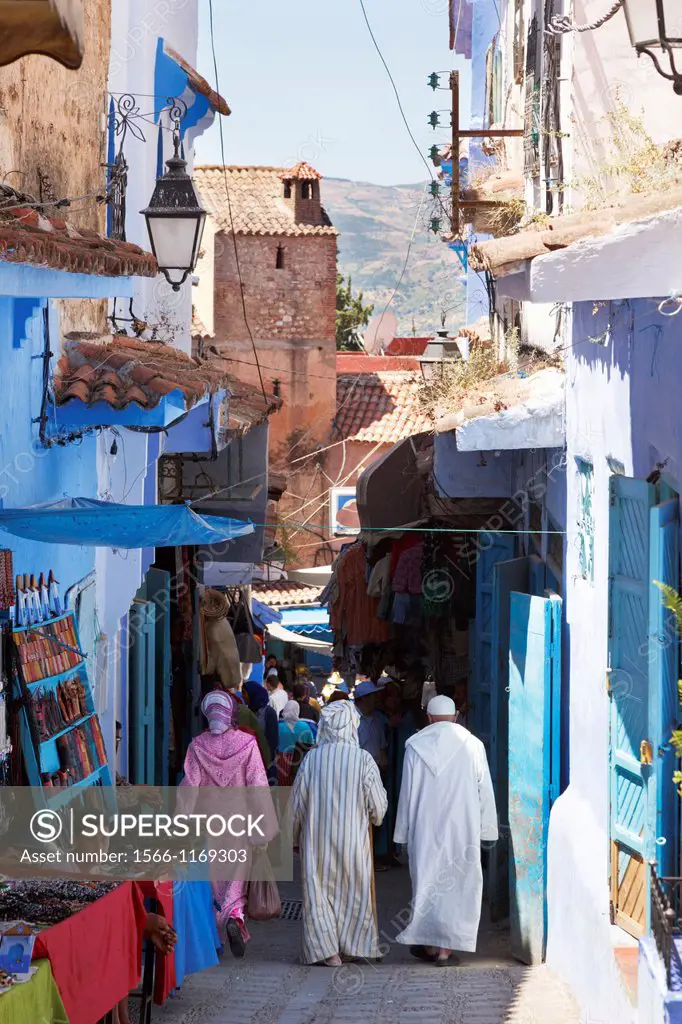 Chefchaouen, Morocco  Typical scene in the medina