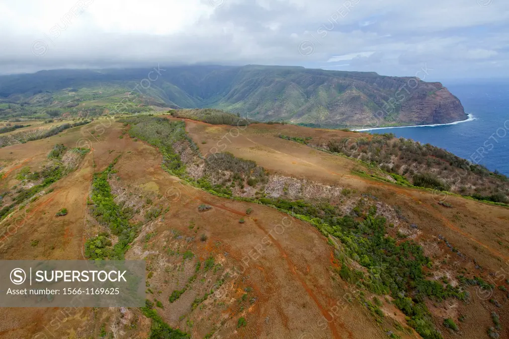 Aerial View of the Molokai Island, Hawaii, USA