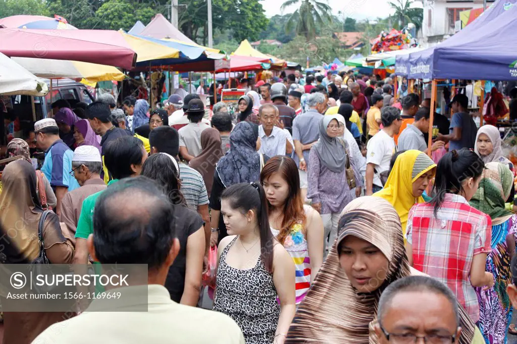 Traditional market of Kuala Kangsar, Perak, Malaysia.