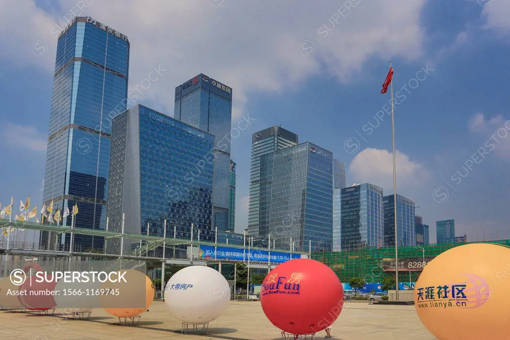 China , Shenzhen City,Futian Ward , skyline near the Civic Center