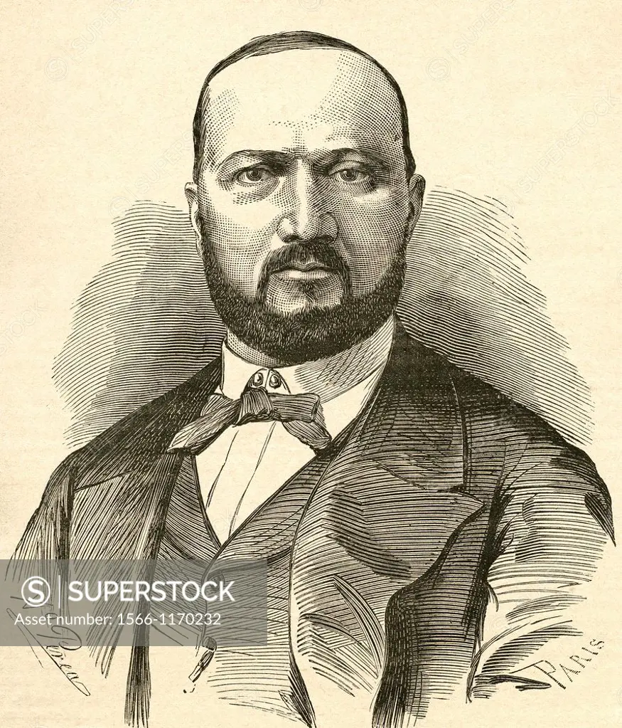 Enrico Tamberlick, or Tamberlik, 1820 -1889  Italian tenor  From El Museo Popular published Madrid, 1889